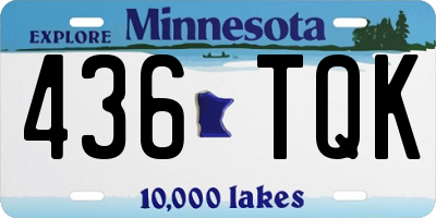 MN license plate 436TQK