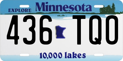 MN license plate 436TQO