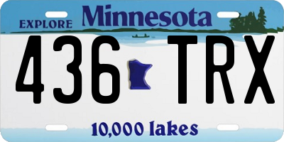 MN license plate 436TRX