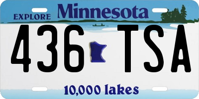MN license plate 436TSA