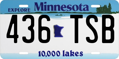 MN license plate 436TSB