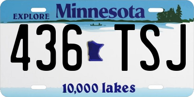 MN license plate 436TSJ