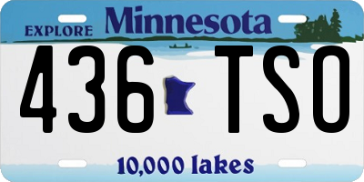 MN license plate 436TSO