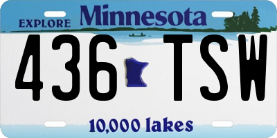 MN license plate 436TSW