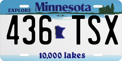 MN license plate 436TSX
