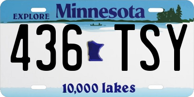 MN license plate 436TSY