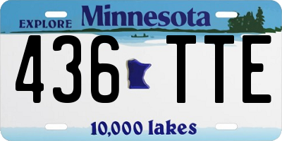 MN license plate 436TTE