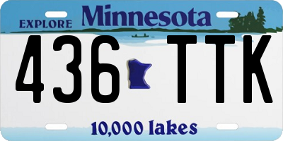 MN license plate 436TTK