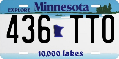MN license plate 436TTO