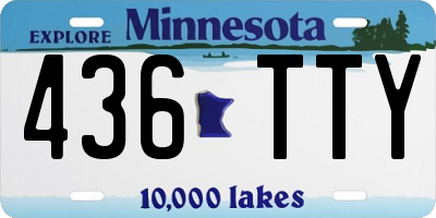 MN license plate 436TTY