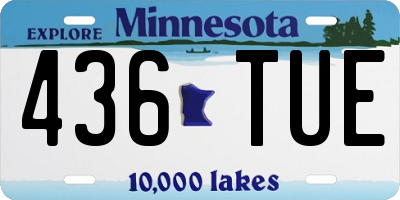 MN license plate 436TUE