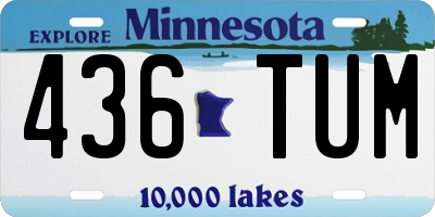 MN license plate 436TUM