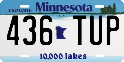MN license plate 436TUP
