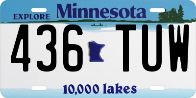 MN license plate 436TUW