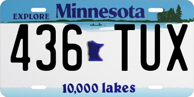 MN license plate 436TUX
