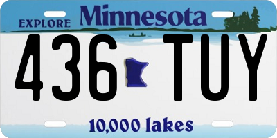 MN license plate 436TUY