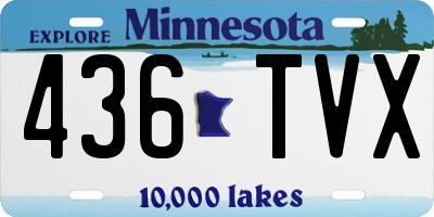 MN license plate 436TVX