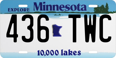 MN license plate 436TWC