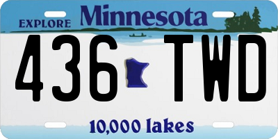 MN license plate 436TWD
