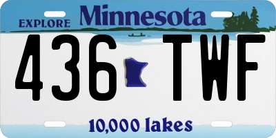 MN license plate 436TWF