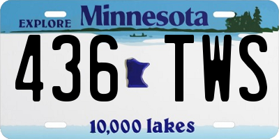 MN license plate 436TWS
