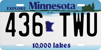 MN license plate 436TWU