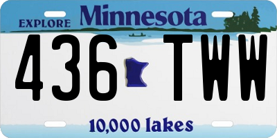 MN license plate 436TWW