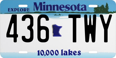 MN license plate 436TWY