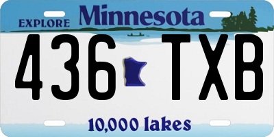 MN license plate 436TXB