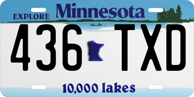 MN license plate 436TXD
