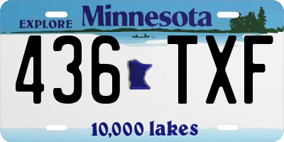 MN license plate 436TXF