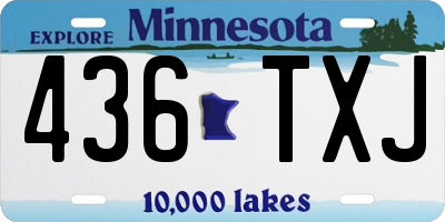 MN license plate 436TXJ