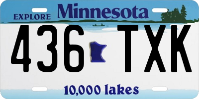 MN license plate 436TXK