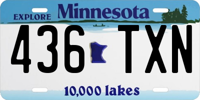 MN license plate 436TXN