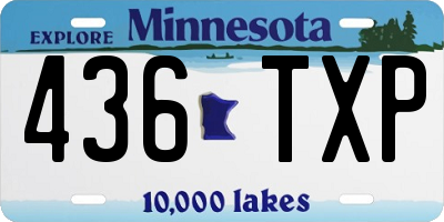 MN license plate 436TXP
