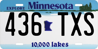 MN license plate 436TXS