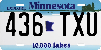 MN license plate 436TXU