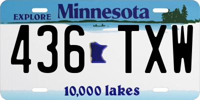 MN license plate 436TXW