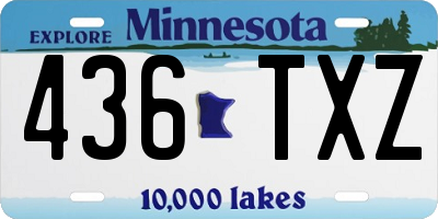 MN license plate 436TXZ