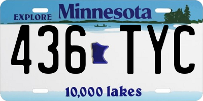 MN license plate 436TYC