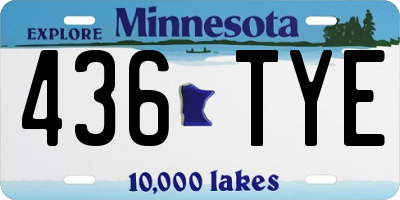 MN license plate 436TYE