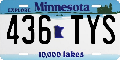 MN license plate 436TYS