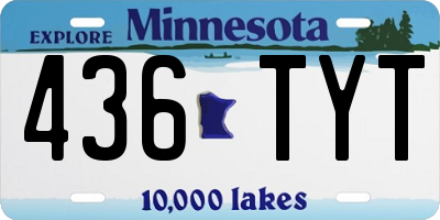 MN license plate 436TYT
