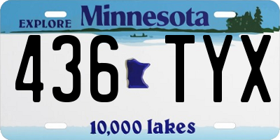 MN license plate 436TYX