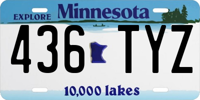 MN license plate 436TYZ