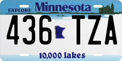 MN license plate 436TZA
