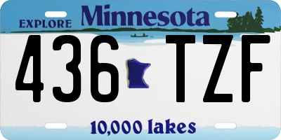 MN license plate 436TZF