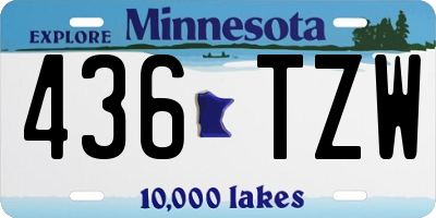 MN license plate 436TZW