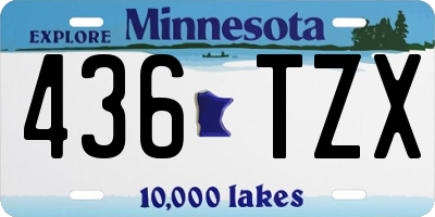 MN license plate 436TZX
