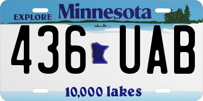 MN license plate 436UAB